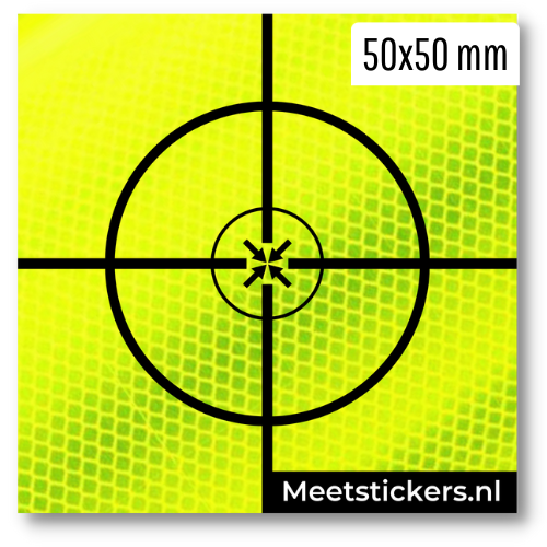 50x50mm Meetsticker Geelgroen reflective survey target ijkpunt resection